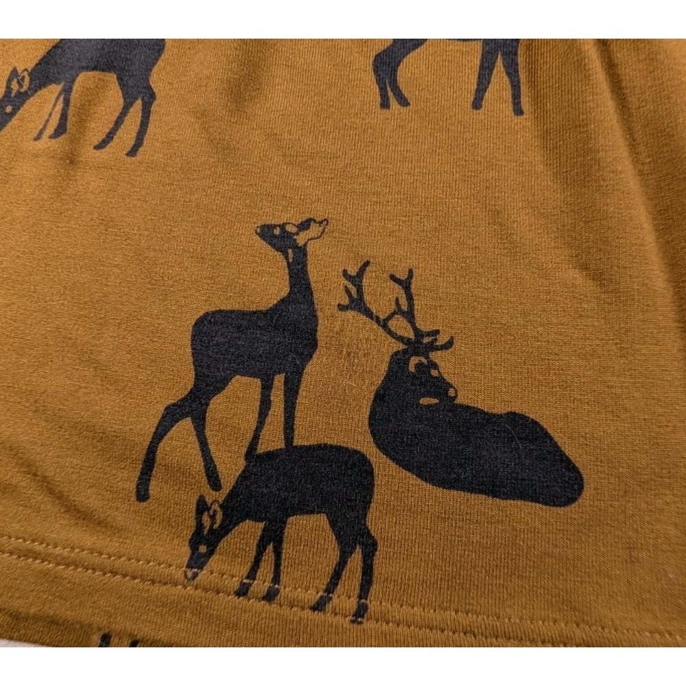 Boden Women's 10 Deer Print Dress Mustard Brown Navy Long Sleeve Fit & Flare - Picture 12 of 12